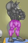  5_toes abs anthro arm_behind_head ball barefoot biceps big_feet big_muscles blue_eyes bulge clothed clothing equine flexing fur grey_fur grey_hair grin hair half-dressed horse looking_at_viewer male mammal mane mat muscles nipples pants pecs pose smile solo standing teeth toes toned topless zp92 