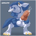  aaron_(artist) animal_genitalia anthro balls biceps big_balls big_muscles big_penis blue_fur blue_nose canine canine_penis claws clenched_teeth cum darkstalkers digital_media_(artwork) erection fangs fur gallon grey_fur hair huge_balls huge_penis jon jon_talbain knot leaking male mammal muscles nipples nude nunchaku paws pecs penis pose precum sheath solo standing teeth thick_penis toe_claws toned video_games weapon were werewolf white_fur wolf yellow_eyes 