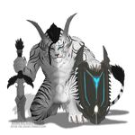  abs alpha_channel anthro balls big_balls blackchaos666 blue_eyes charr crying dreadlocks feline fur guild_wars kneeling looking_at_viewer male mammal muscles nude plain_background sheath shield solo sword tears tiger_stripes transparent_background video_games weapon white_fur 