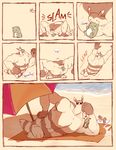  :3 beach comic eyewear furret male muscles nintendo outside pok&eacute;mon salvicorn seaside size_difference substitute sunglasses video_games what 