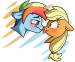  2014 alpha_channel applejack_(mlp) blonde_hair blush chicasonic couple crossgender duo equine female friendship_is_magic green_eyes hair horse licking male mammal multicolored_hair my_little_pony plain_background pony purple_eyes rainbow_dash_(mlp) rainbow_hair saliva straight tongue tongue_out transparent_background 