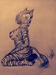  anthro breasts equine female hth_studios looking_at_viewer mammal muscles nipples nude side_boob solo tanya_winters traditional_media_(artwork) zebra zinpachi 