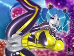  anthro big_breasts blue_hair breasts canine clothing female fox fox_tail foxeye_(character) hair machine mammal mechanical pussy robot solo torn_clothing 