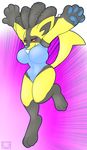  anthro breasts canine female lucario mammal nintendo paws pok&eacute;mon red_eyes redpandacase shiny spike video_games 