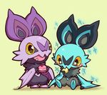  anthro bat blush cupcake cute duo eating female food glitter huiro male mammal nintendo noibat open_mouth plain_background pok&eacute;mon shiny_pok&eacute;mon teeth video_games yellow_eyes 