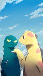  &lt;3 dinosaur duo hearto lighto male source_request unknown_artist you_are_umasou 