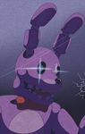  2014 anthro black_nose bonnie_(fnaf) bow_tie five_nights_at_freddy&#039;s glowing glowing_eyes lagomorph male mammal munks rabbit simple_background solo 