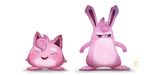  ambiguous_gender cryptid-creations duo eyes_closed frown jigglypuff lagomorph long_ears mammal nintendo open_mouth plain_background pok&eacute;mon rabbit smile video_games wigglytuff 