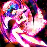  bad_id bad_pixiv_id barefoot bat_wings blue_hair kinoko purple_eyes remilia_scarlet solo touhou wings 