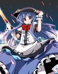  blue_hair fa_no_hito hat highres hinanawi_tenshi red_eyes solo sword sword_of_hisou touhou weapon 