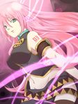  aqua_eyes breasts highres large_breasts long_hair megurine_luka midriff navel pink_hair skirt solo sss3 thighhighs vocaloid 