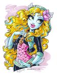  2014 big_lips blonde_hair female freckles green_eyes hair kelleeart lagoona_blue lips monster monster_high solo 