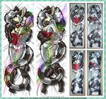  advertisement annoying_watermark anthro breasts butt choker clothing collar corset dakimakura daphne english_text eva female fur hair lage looking_at_viewer panties ringtail solo text underwear watermark 