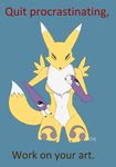  anthro bandai digimon english_text female looking_at_viewer mercmech nude pointing_at_viewer pussy renamon solo text 