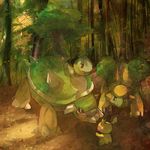  ambiguous_gender camilledionbolduc grotle nintendo pichu pok&eacute;mon size_difference spiky-eared_pichu torterra turtwig video_games 