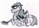  apple_bloom_(mlp) derpsickle duo equine female feral friendship_is_magic future hat horse male mammal my_little_pony oc:derpsickle pony rake 
