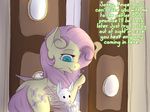  2014 angel_(mlp) duo english_text equine evehly female feral fluttershy_(mlp) friendship_is_magic lagomorph male mammal my_little_pony pegasus rabbit text wings 