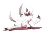  2013 absol ambiguous_gender blush claws feral fur furukara looking_at_viewer nintendo plain_background pok&eacute;mon quadruped red_eyes solo video_games white_background white_fur 
