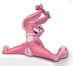  2014 babs_bunny blue_eyes bow buckteeth female floppy_ears fur lagomorph mammal nude paws pink_fur pink_nose presenting pussy rabbit saran-rape smile solo tiny_toon_adventures tiny_toons warner_brothers white_fur young 