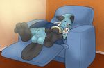  anthro balls chubby dandy_doodles dewott hindpaw male mammal mustelid nic nintendo oshawott otter paws plushie pok&eacute;mon sheath sheathed sleeping solo spread_toes video_games 