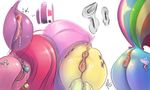  2014 anal anal_beads anal_insertion anal_penetration anus butt cutie_mark equine female feral fluttershy_(mlp) friendship_is_magic group horse insertion mammal musicalgenius my_little_pony penetration pinkie_pie_(mlp) pony pussy pussy_juice rainbow_dash_(mlp) sex_toy 