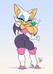  2014 anthro bat big_breasts breasts chaos_emerald cleavage clothed clothing eltonpot emerald female gem huge_breasts mammal rouge_the_bat sega smile solo sonic_(series) 