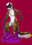  bioluminescence feline female glowing goo ikani ivory-raven leopard mammal nude philtrum purple_goo rubber snow_leopard solo standing transformation 