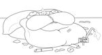  animal_crossing anthro belly big_belly big_breasts breasts canine clothing crush dog female fur hair huge_breasts hyper hyper_belly hyper_breasts isabelle_(animal_crossing) macro mammal morbidly_obese navel nintendo overweight oweroftea video_games 