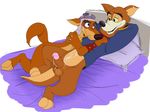  after_sex anthro balls bed bottomless canine clothed clothing cum cum_on_face cum_on_penis cum_on_self disney dog don_karnage duo erection gay half-dressed lying mad_dog male mammal neenya nude on_back penis pillow talespin 