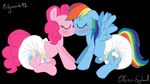  blush cutie_mark diaper equine eyelashes eyes_closed female fillyscoots42 friendship_is_magic hair horse kissing lesbian mammal multicolored_hair my_little_pony pinkie_pie_(mlp) rainbow_dash_(mlp) sitting wings 