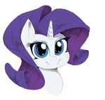  2014 animated blinking blue_eyes equine eyeshadow female feral friendship_is_magic fur hair horn looking_at_viewer makeup mammal my_little_pony plain_background purple_hair rarity_(mlp) sirmasterdufel smile solo unicorn white_background white_fur 