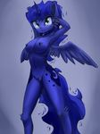  2014 anthro anthrofied blue_eyes blue_fur blue_hair breasts cutie_mark equine female friendship_is_magic fur hair long_hair mammal my_little_pony navel nipples nude princess_luna_(mlp) solo vertiliago 