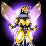 abs antennae arthropod big_breasts breasts digital_media_(artwork) female hair human insect lactating mammal milk muscles muscular_female nipples orgasm pubes purple_hair pussy pussy_ejaculation pussy_juice red_eyes saesar saliva solo transformation wasp wings 