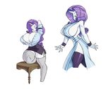  2014 anthro big_breasts bigdad breasts cleavage clothed clothing equine female friendship_is_magic horn huge_breasts mammal my_little_pony rarity_(mlp) smile solo unicorn 