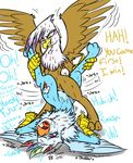  &lt;3 anthro avian beak blue_fur blush butt cum cutie_mark dialogue discrete_turtle duo english_text female friendship_is_magic fucked_silly fur gilda_(mlp) gryphon hair horny lesbian my_little_pony open_mouth plain_background pussy pussy_juice rainbow_dash_(mlp) saliva sex smile sweat text tongue tribadism white_background wings yellow_eyes 