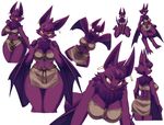  anthro bat big_breasts breasts butt clothing digitigrade ear_piercing female kneeling loincloth looking_at_viewer looking_back mammal mrsk multiple_poses neck_tuft piercing plain_background pouncing solo voluptuous white_background wide_hips wings yellow_eyes 
