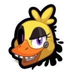  animatronic anthro avian bird chica_(fnaf) chicken emilythepenguin female five_nights_at_freddy&#039;s looking_at_viewer machine mechanical purple_eyes robot solo 