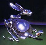  1981 ambiguous_gender blush drunk duo feral from_behind glass hajime_sorayama hare interspecies lagomorph looking_pleasured machine mammal mechanical red_sclera robot sex simple_background tortoise 