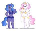  anthro anthrofied duo equine female friendship_is_magic horn mammal my_little_pony obese overweight princess_celestia_(mlp) princess_luna_(mlp) unicorn 
