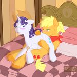  anal applejack_(mlp) bandanna bed bedroom crossgender duo earth_pony equine feral friendship_is_magic gay hooves horn horse inside male mammal my_little_pony on_bed oral penis pony quadruped rarity_(mlp) red_note rimming sex stetson unicorn 