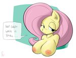  2014 anthro areola big_breasts breasts english_text equine female fluttershy_(mlp) friendship_is_magic horse inverted_nipples mammal my_little_pony nipples nude pegasus sanders text wings 