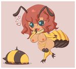  &lt;3 2014 abdomen antennae areola arthropod big_breasts blush breasts candle claudette_(lightsource) clothed clothing cute female fire hair hornet insect jcdr open_mouth red_hair solo topless underwear 