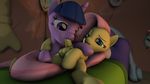  2014 3d animal_genitalia bed cgi dickgirl duo equine fellatio female feral fluttershy_(mlp) friendship_is_magic fruitymilk hair horn horse intersex long_hair lying mammal my_little_pony nude on_back oral pegasus penis pony sex source_filmmaker tongue twilight_sparkle_(mlp) unicorn wings 