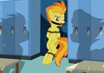  2014 ball_gag bdsm bondage bound brown_eyes cutie_mark equine female feral friendship_is_magic gag hair locker locker_room mammal my_little_pony orange_hair pegasus radiantrealm rope rope_bondage shadow spitfire_(mlp) two_tone_hair wings wonderbolts_(mlp) 