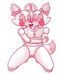  anthro blush breasts canine conjoined female five_nights_at_freddy&#039;s five_nights_at_freddy&#039;s_2 fox lipstick looking_at_viewer mammal mangle_(fnaf) monochrome snaxattacks 