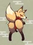  canine female fox kemono low_res mammal rear_view red_eyes unknown_artist 