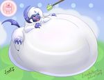  absol ambiguous_gender belly big_belly inflation leonkatlovre nintendo obese overweight pok&eacute;mon red_eyes stuffing video_games weight_gain 