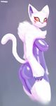  alien anthro breasts butt cat feline female fur looking_at_viewer mammal monkey nipples pink_nose primate side_boob standing sunibee white_fur yellow_eyes 