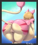  2014 absurd_res anthro anthrofied anus big_breasts big_butt blonde_hair breasts butt female hair hi_res huge_breasts hyper hyper_breasts nintendo nude plankboy pok&eacute;mon pok&eacute;morph pussy skitty solo video_games wide_hips 