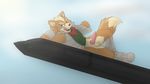  anthro balls boots canine clothing edit erection fox fox_mccloud fur looking_at_viewer male mammal nintendo penis scarf shirt sleeveless_shirt solo star_fox teeth tongue tongue_out vest video_games wolfblade 